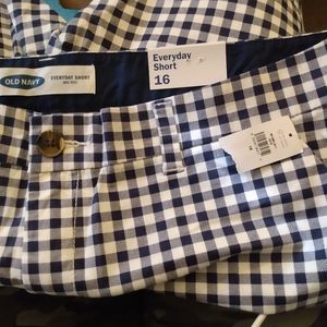 Old Navy size 16 blue checkered Short's